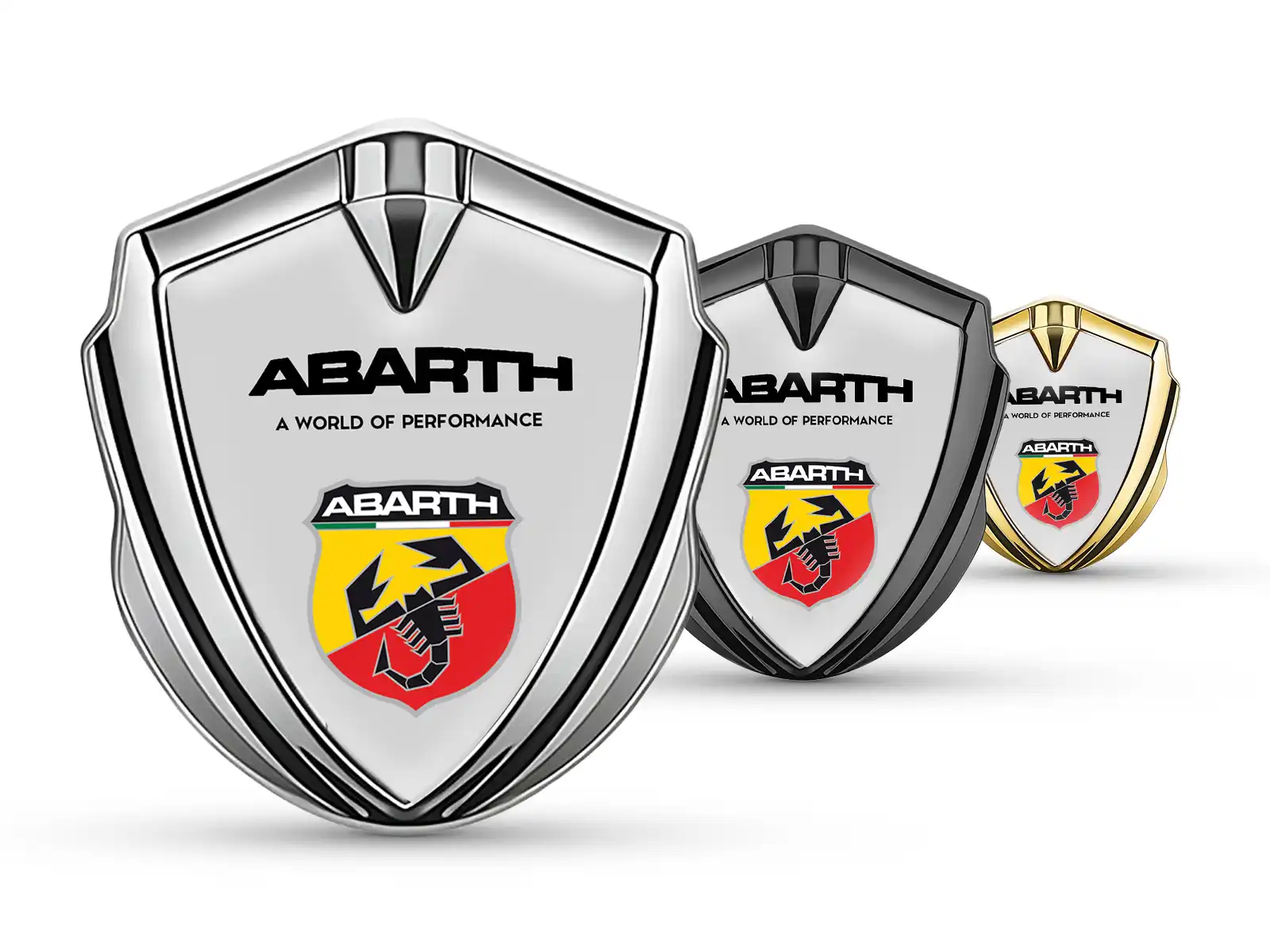 Fiat Abarth Abzeichen Selbstklebend Luxus Design Glänzendes Metall